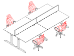 Regular 1600mm straight rectangular desk configuration
