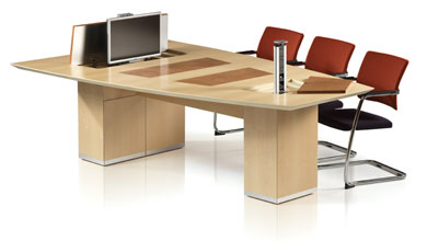 Specially adapted V shaped table for Video Conferencing and audio visual 