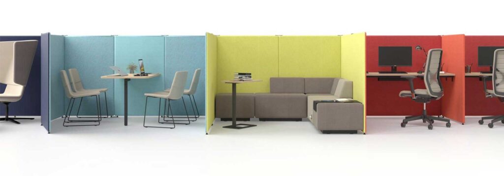Acoustic Space Screened Zones in a line with different applications