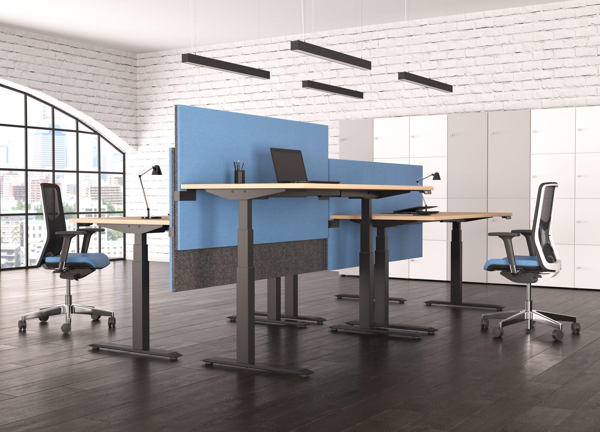 Active Height Adjustable Sit-Stand Desk with Dual Motor and 3 lifting columns