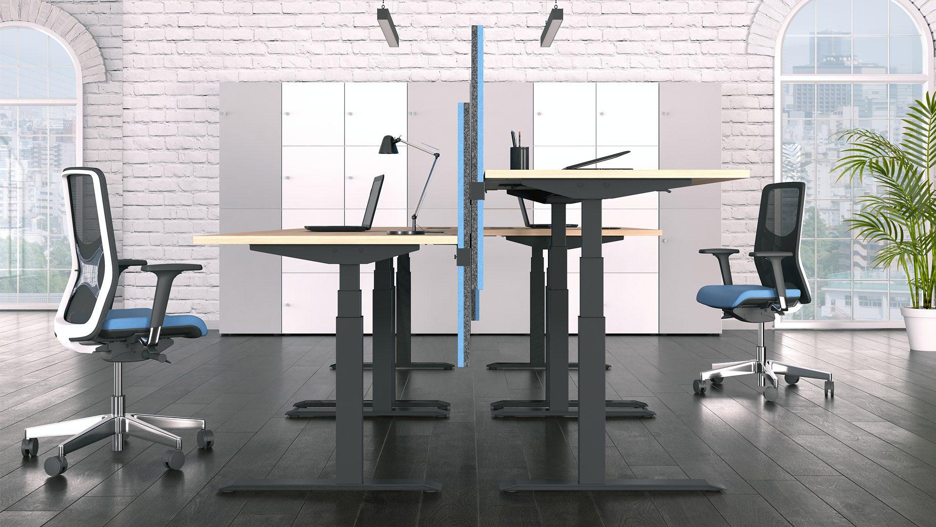 Active Sit-Stand Desk with Dual Lifting Electric Motors 
