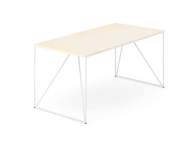 Air Straight Desk with wire frame legs at both sides