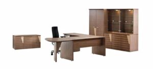 Suite of Semi Bespoke Executive Furniture in Walnut and Maple exclusive wood veneers