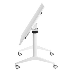 Flip Top Folding/Stacking Mobile table in part rotated/closing position