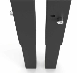 Close up detail of bolt adjustment for Forty4 manual height adjustable desk leg