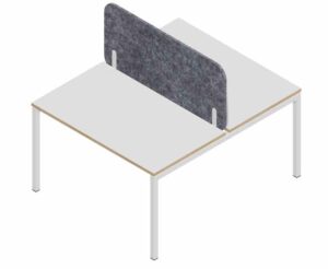 Forty 4 twin desk with acoustic screen in blue made from recycled PET material 