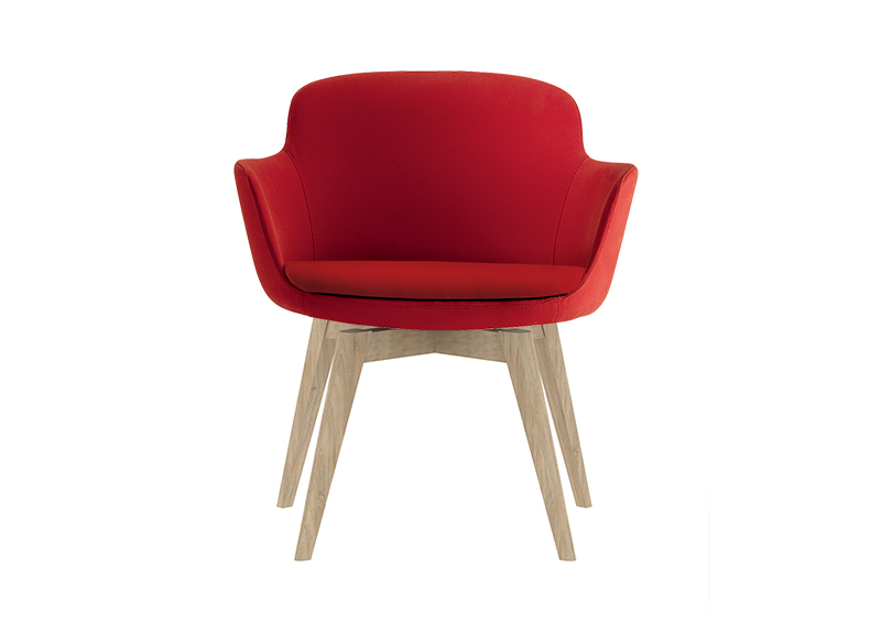 Dana lounge chair with 4 wooden legs