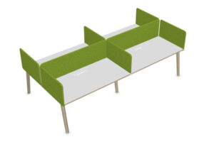 Bench Desk with privacy screens on all sides