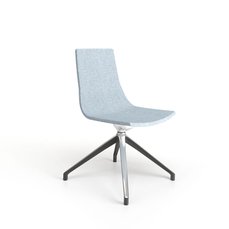 Low back northcape visitor chair on polished swivel base