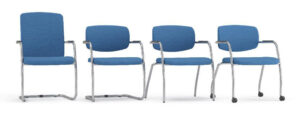Set of Gama meeting chairs showing the 3 different frame types