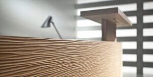 Furonto Reception Counter wood close up detail