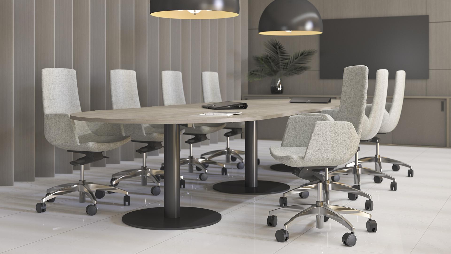 Forum Meeting Table with black bases
