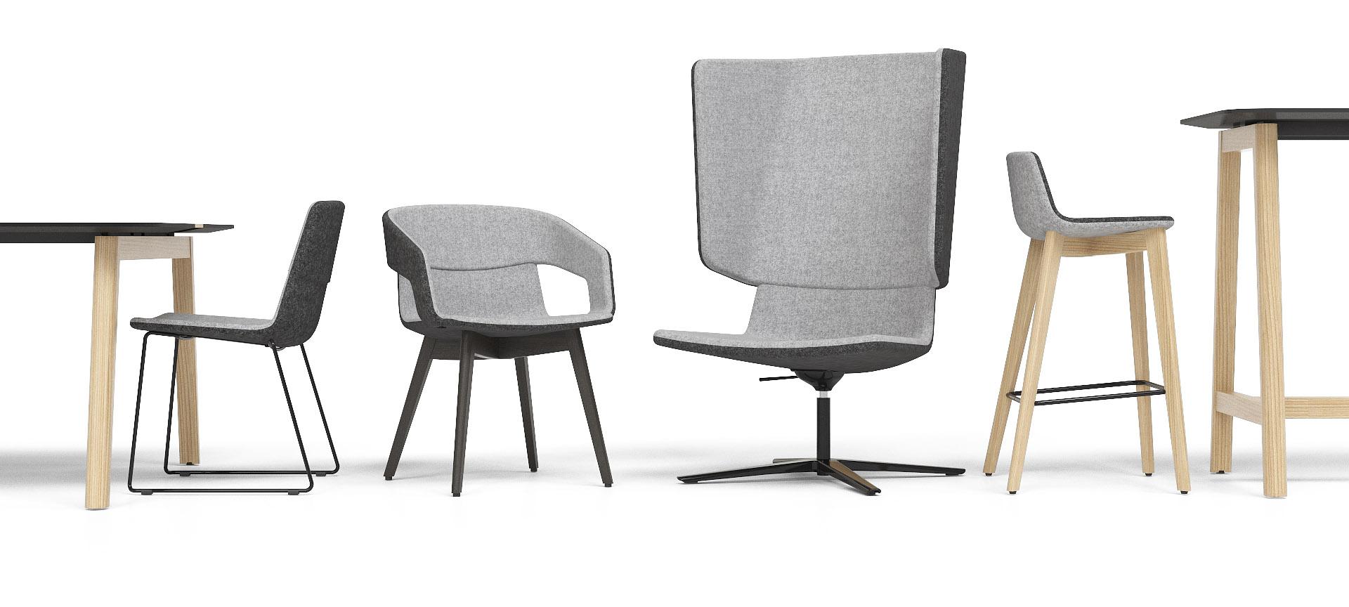 Twist&Sit full range of lounge and meeting chairs in different shapes and sizes