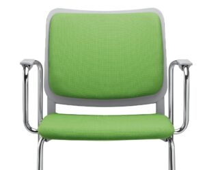 Wait Stacking plastic chair with padded upholstered seat and backrest