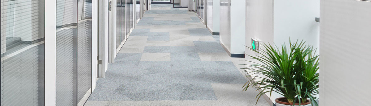 Tilt-n-Turn Heavy Contract Carpet Tiles used in heavy traffic walk-through areas in office