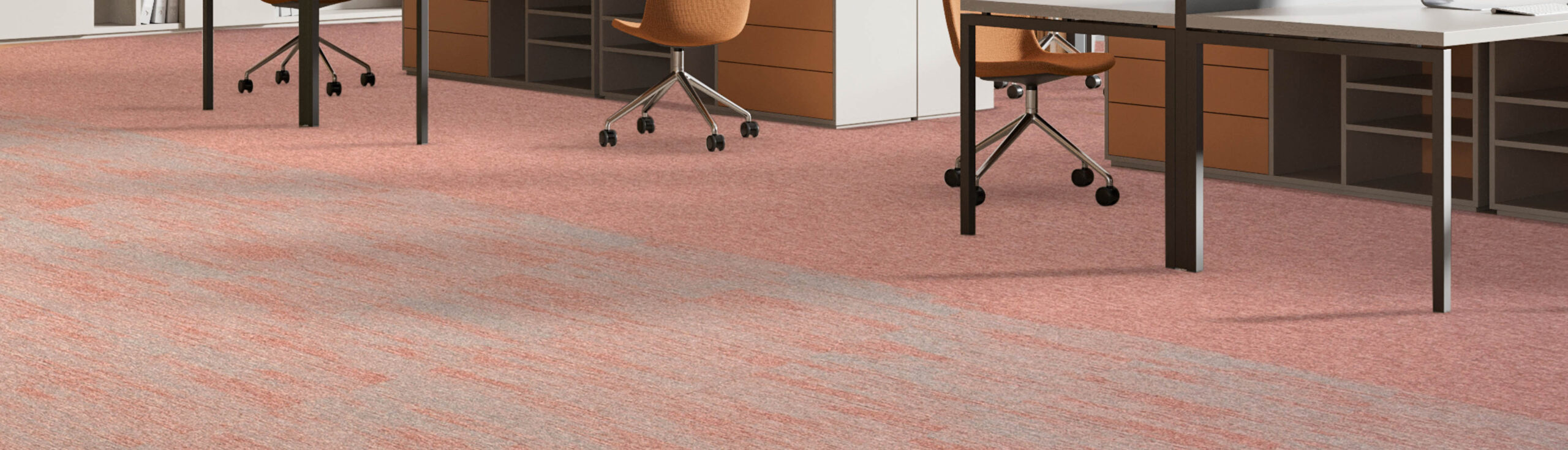 Burmatex Threads Carpet tiles in red and Red Mix shades, fitted in ...